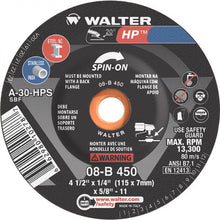 Load image into Gallery viewer, Walter 08B450 4-1/2X1/4 HP Spin-On GR Wheels