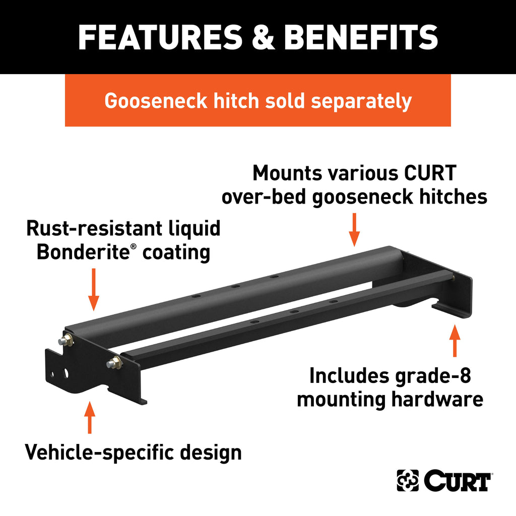 CURT 61321 CURT 61321 Over-Bed Gooseneck Installation Brackets; Fits Select Ford F-150 - Truck Part Superstore