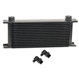 Derale 51686 16 Row Series 10000 Stack Plate Oil Fluid Cooler, 90 degree swivel -6AN