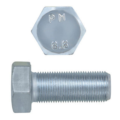 Paulin 024-132 M10-1.25 x 30mm Metric Hex Head Cap Screws Class 8.8 Fine Zinc DIN961 FT
