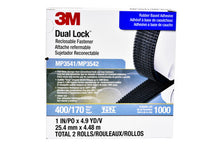 Load image into Gallery viewer, 3M 06483 Dual Lock Reclosable Fastener MP3541/MP3542, Black, 1 in x 5 yd, Type 400/170