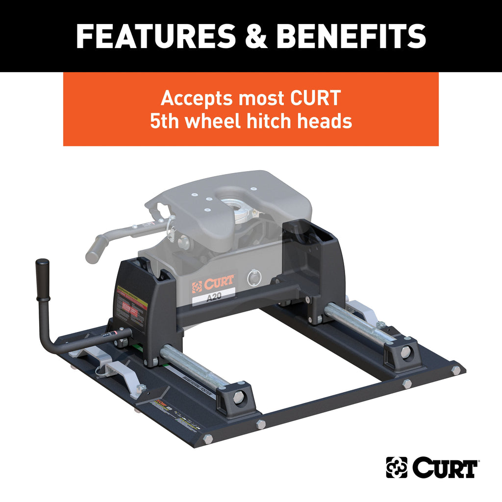 CURT 16020 Puck System 5th Wheel Roller; 24K; Select Ford F-250; F-350; 6.75ft. Bed - Truck Part Superstore