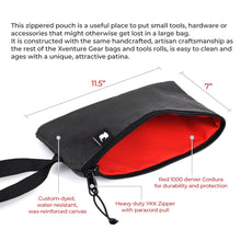Load image into Gallery viewer, Xventure-Gear-Zipped-Pouch---Large-(12In.-Wide-Pocket--6.5In.-Hand-Strap)-Canvas---Black