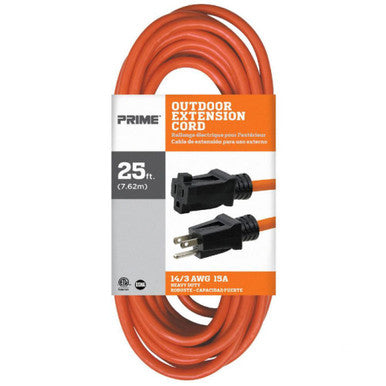 Prime Wire EC501725 25Ft. 14/3 SJTW Orange Outdoor Extension Cord