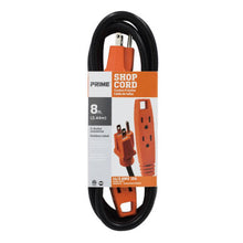 Load image into Gallery viewer, Prime Wire EC890708 8Ft. 14/3 SJT Black/Orange 3-Outlet Shop Cord