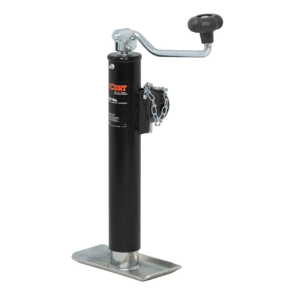 CURT 28351 Pipe-Mount Swivel Jack with Top Handle (5;000 lbs; 10in. Travel; Packaged) - Truck Part Superstore