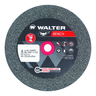 Walter 12E344 6X1x1 36GR Bench GR Wheel