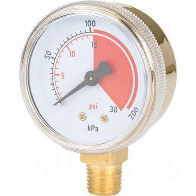 Weld-Mate NT618 Brass Gauge 2"Diameter - 30 PSI