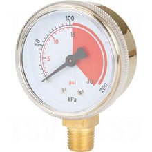 Load image into Gallery viewer, Weld-Mate NT623 Brass Gauge 2-1/2&quot;Diameter - 30 PSI