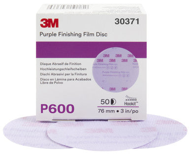3M 30371 Hookit Purple Finishing Film Abrasive Disc 260L, 3 in, P600