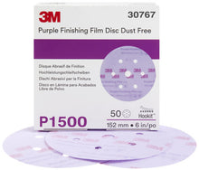 Load image into Gallery viewer, 3M 30767 Hookit Purple Finishing Film Abrasive Disc 260L, 6 in, Dust Free, P1500