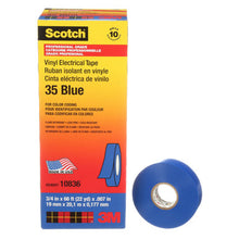 Load image into Gallery viewer, 3M 35-3/4X66BL Scotch® Vinyl Color Coding Electrical Tape 35, 3/4 in x 66 ft, Blue, 10 rolls/carton