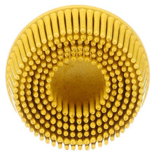 Load image into Gallery viewer, 3M 07525 Scotch-Brite Roloc Bristle Disc, RD-ZB, 80, TR, Yellow, 2 in x 5/8 in, Tapered