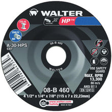 Load image into Gallery viewer, Walter 08B460 4-1/2X1/4X7/8 HP GR Wheels