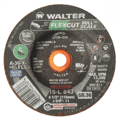 Walter 15L843 4-1/2" GR 36 Flexcut/Mill Scale