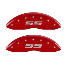 Load image into Gallery viewer, 2-Caliper-Covers-Eng-Front-Silverado-Ss-Red-Finish-Sil-Char-2010-Chevy-Silverado-1500