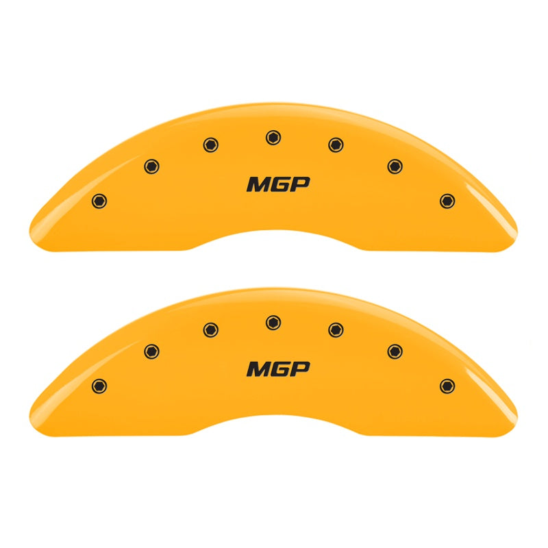 2-Caliper-Covers-Engraved-Front--Yellow-Finish-Black-Characters-2004-Gmc-Canyon