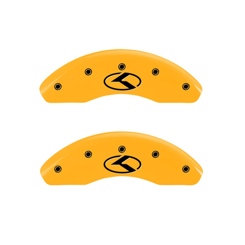 2-Caliper-Covers-Engraved-Front-Circle-KKia-Yellow-Finish-Black-Char-2018-Kia-Rio