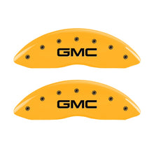 Load image into Gallery viewer, 2-Caliper-Covers-Engraved-Front-Gmc-Yellow-Finish-Black-Characters-2004-Gmc-Canyon