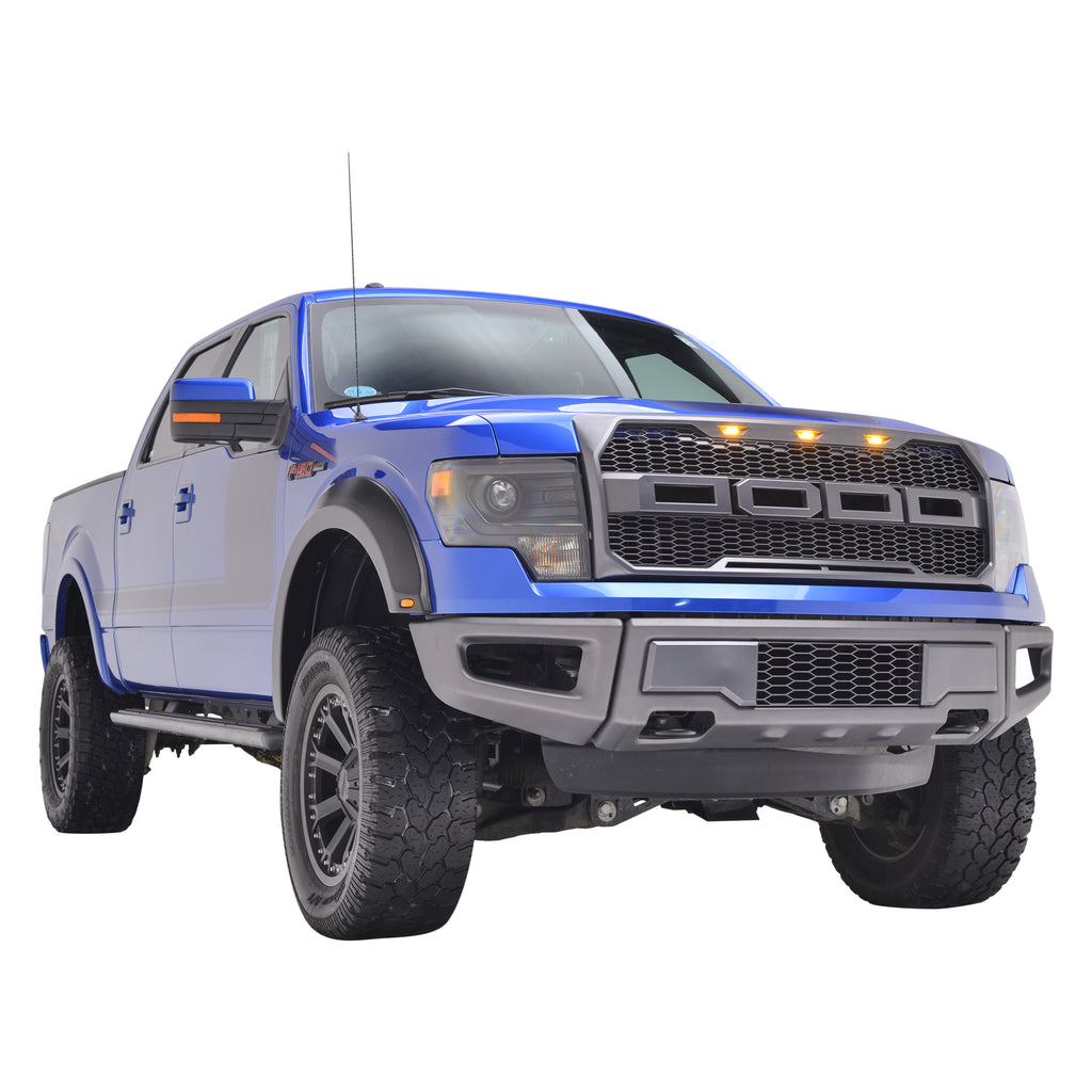 2-In-Tire-Coverage-Raptor-Style-Smooth-Black-Abs-Plastic-With-Led-Lights-Set-Of