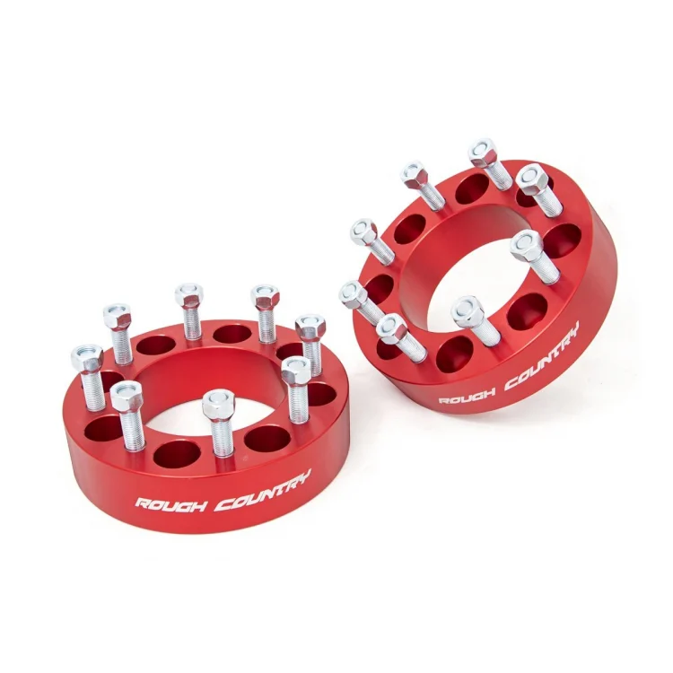 2-Inch-Wheel-Spacers-Pair-Red-12-14-Ram-25003500-SilveradoSierra-2500-Hd3500-Hd-Rough-Country