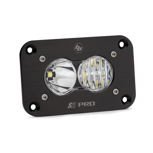 ~(2-Lbs.-6X6x6)~-Led-Work-Light-Flush-Mount-Clear-Lens-Driving-Combo-Pattern-S2-Pro-Baja-Designs