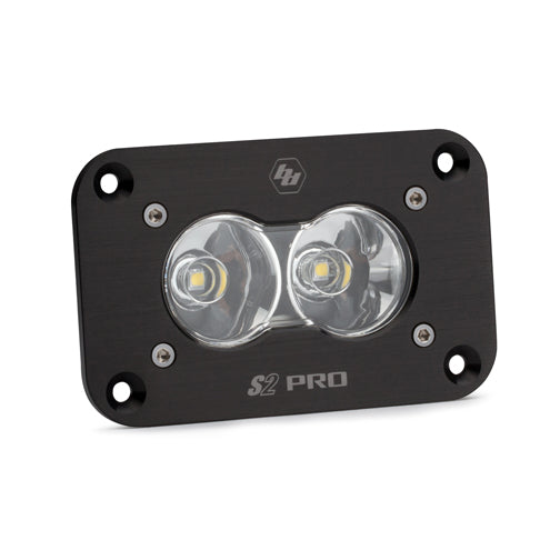 ~(2-Lbs.-6X6x6)~-Led-Work-Light-Flush-Mount-Clear-Lens-WorkScene-Pattern-S2-Pro-Baja-Designs