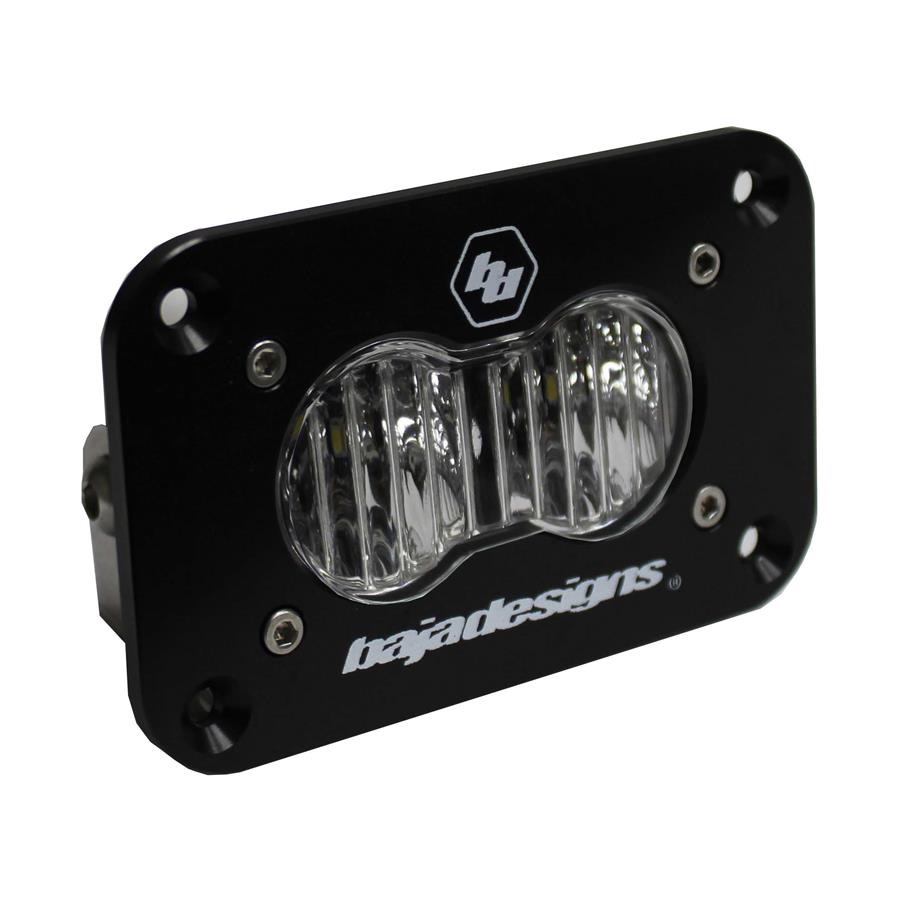 ~(2-Lbs.-6X6x6)~-Led-Work-Light-Clear-Lens-Wide-Cornering-Pattern-Flush-Mount-Each-S2-Sport-Baja-Designs