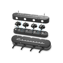 Load image into Gallery viewer, 2-Piece-Chevrolet-Script-Valve-Cover---Gen-IiiIv-Ls---Satin-Black-Machined