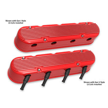 Load image into Gallery viewer, 2-Piece-Finned-Valve-Cover---Gen-IiiIv-Ls---Gloss-Red-Machined