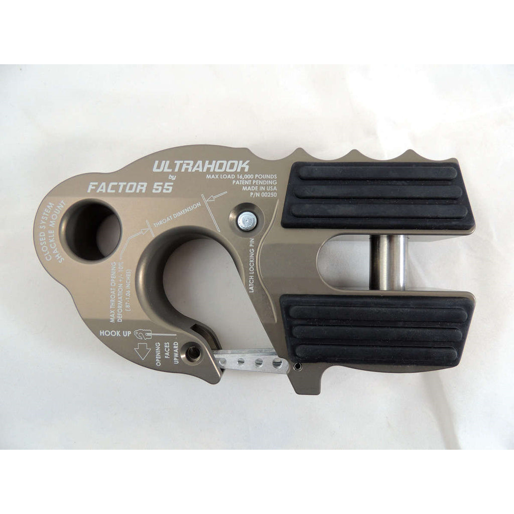~(2.2-Lbs.-7X5x3)~-Ultrahook-Winch-Hook-With-Shackle-Mount-Gray