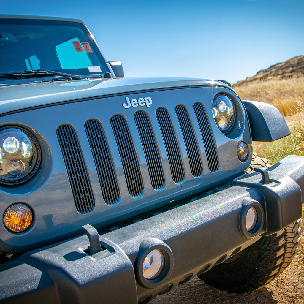 ~(2.6-Lbs.-12X3x3)~-2007-18-Jeep-Jk-Grille-Inserts-Black