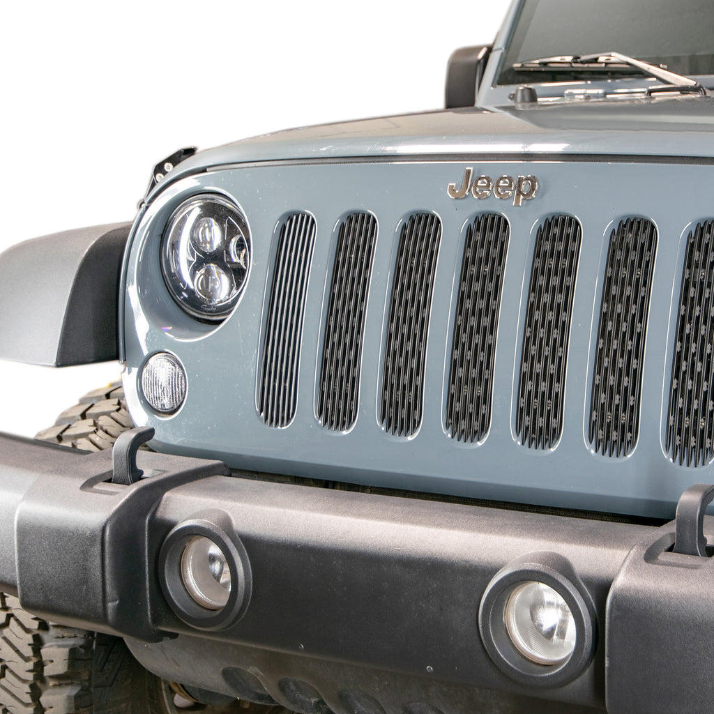 ~(2.6-Lbs.-12X3x3)~-2007-18-Jeep-Jk-Grille-Inserts-Black
