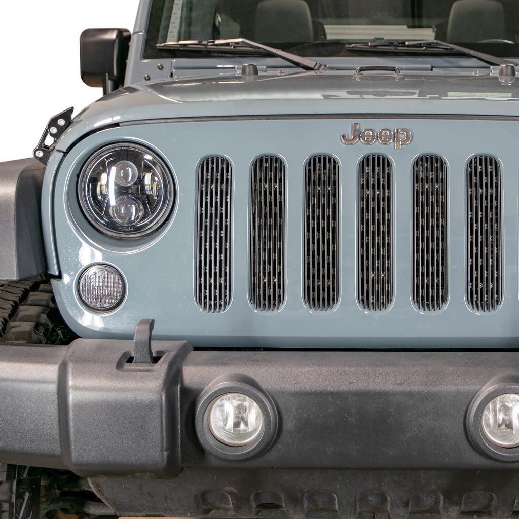 ~(2.6-Lbs.-12X3x3)~-2007-18-Jeep-Jk-Grille-Inserts-Black