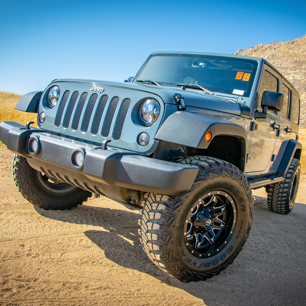 ~(2.6-Lbs.-12X3x3)~-2007-18-Jeep-Jk-Grille-Inserts-Black