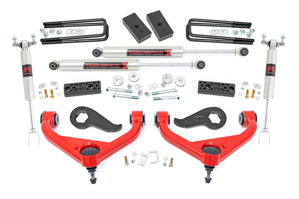 Rough Country 95840RED Suspension Lift Kit w/Shocks for Select Chevrolet Silverado HD, Chevrolet Silverado HD, GMC Sierra HD