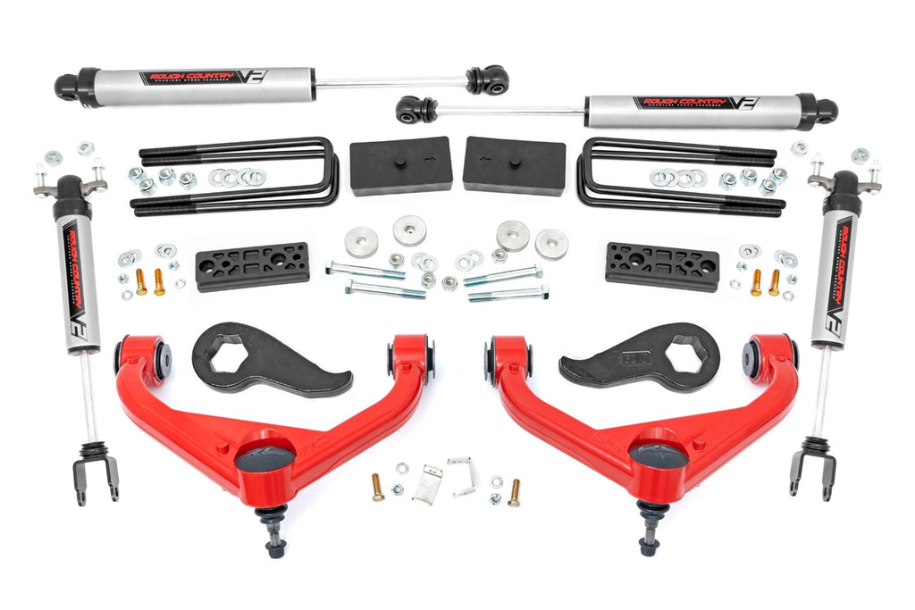 Rough Country 95870RED Suspension Lift Kit w/Shocks for Select Chevrolet Silverado HD, Chevrolet Silverado HD, GMC Sierra HD