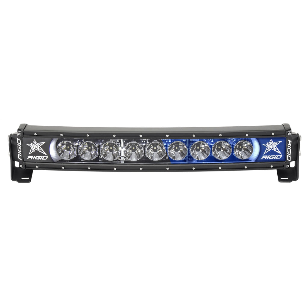 20-Inch-Led-Light-Bar-Single-Row-Curved-Blue-Backlight-Radiance-Plus-Rigid-Industries