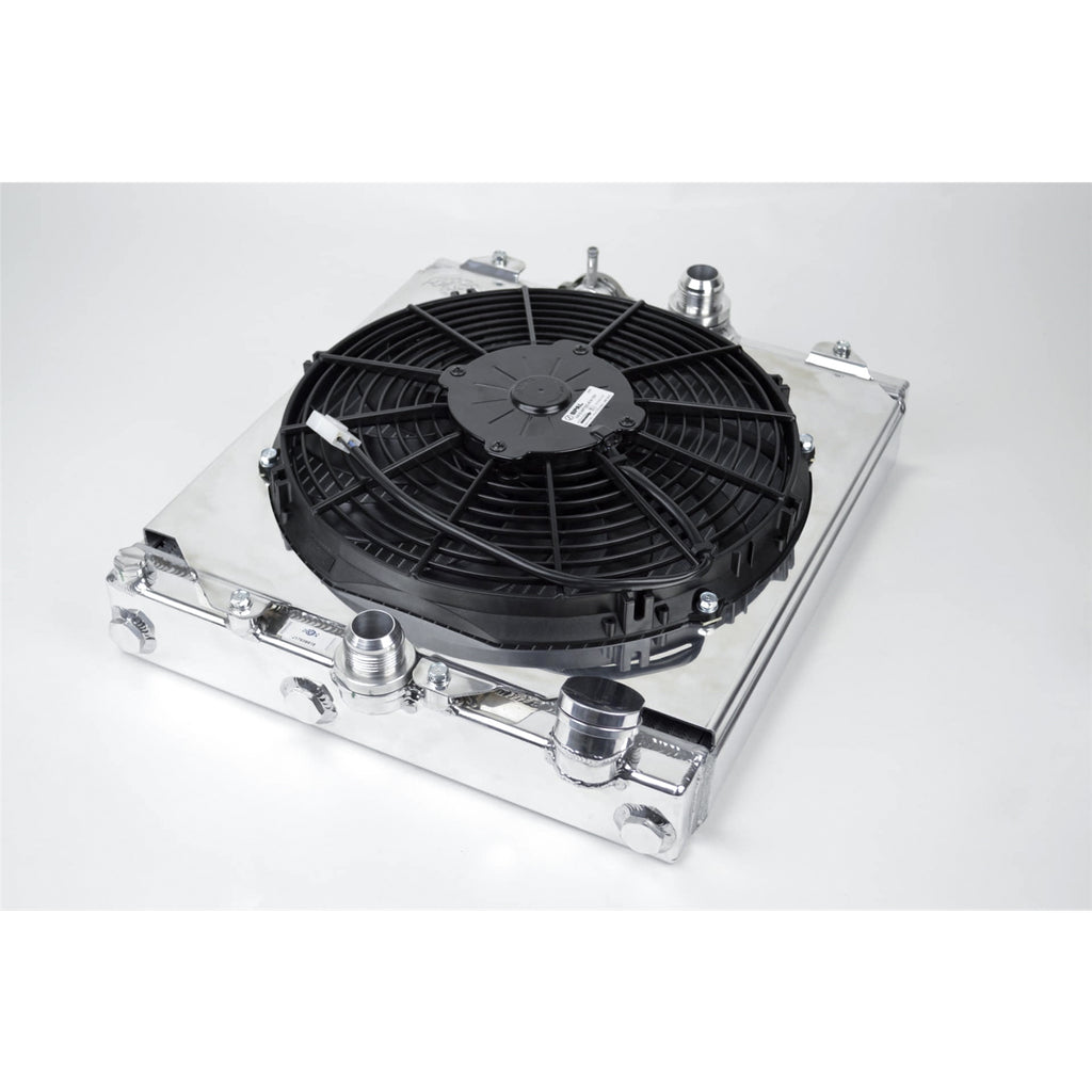 ~(20-Lbs.-21X21x9)~-Universal-Half-Radiator-W-Direct-Fitment-For-Evo-789-And-92-00-Civic--Adjustable--16-Or-Slip-On-Fittings-W-12-Inch-Spal-Fan-And-Shroud