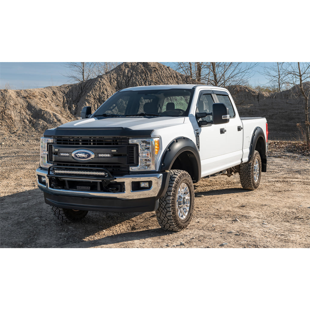 ~(20-Lbs.-54X34x11)~-Fender-Flares-Pocket-Style-4Pc-2017-2018-Ford-F-250F-350-Super-Duty-Black