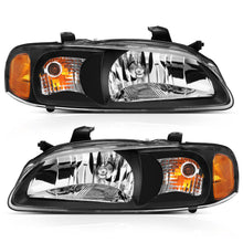 Load image into Gallery viewer, 2000-2002-Nissan-Sentra-Crystal-Headlight-Black-Amber-Reflector