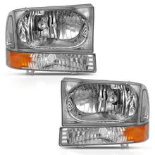Load image into Gallery viewer, 2000-2004-Ford-Excursion-Crystal-Headlight-W-Corner-Light-Chrome-Amber-(WO-Bulb)