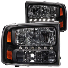 Load image into Gallery viewer, 2000-2004-Ford-Excursion-Crystal-Headlights-Black-W-Led-1Pc