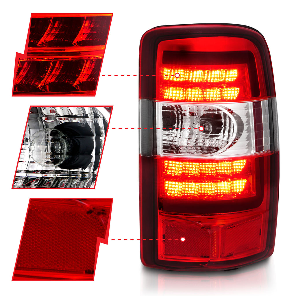 2000-2006-Chevrolet-Tahoe-Led-Tail-Lights-W-Red-Lens-Chrome-Housing