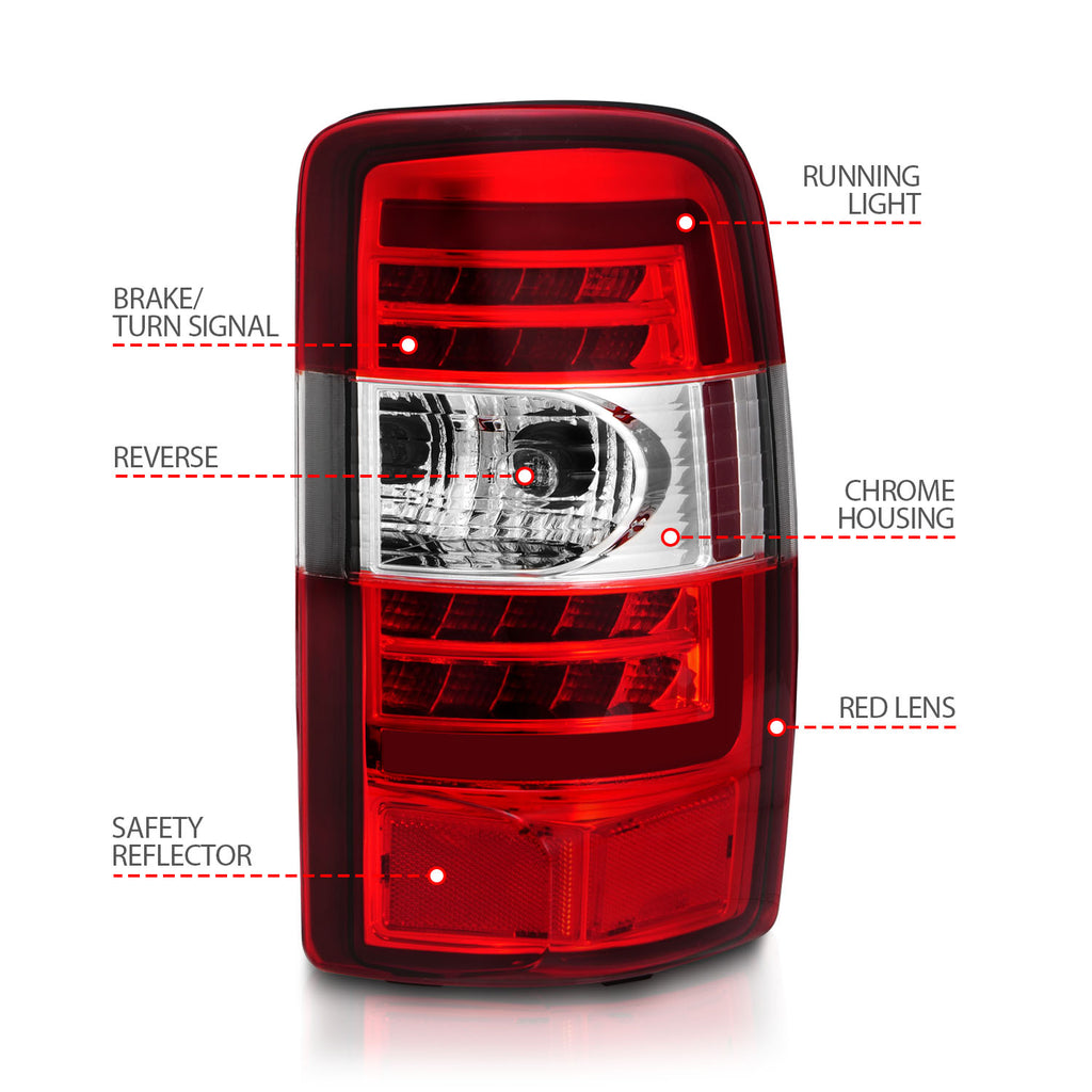2000-2006-Chevrolet-Tahoe-Led-Tail-Lights-W-Red-Lens-Chrome-Housing