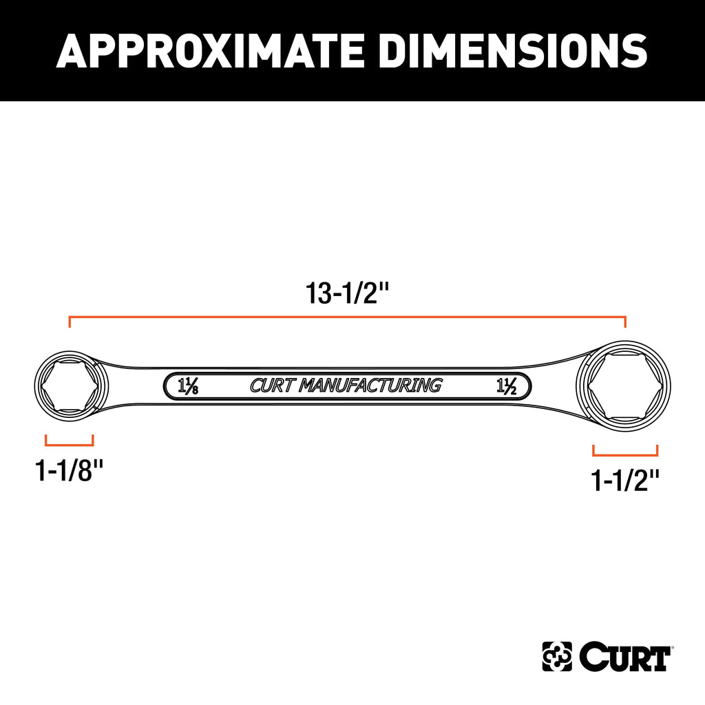 CURT 20001 Trailer Ball Box-End Wrench (Fits 1-1/8" or 1-1/2" Nuts)