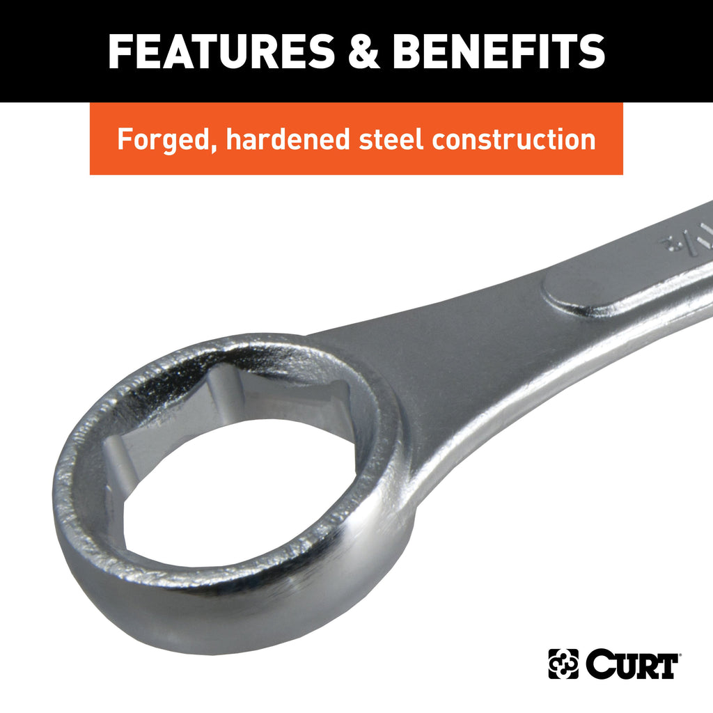 CURT 20001 Trailer Ball Box-End Wrench (Fits 1-1/8" or 1-1/2" Nuts)