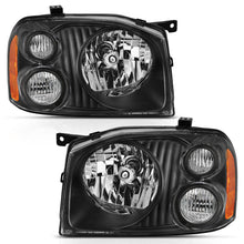 Load image into Gallery viewer, 2001-2004-Nissan-Frontier-Se-Crystal-Headlight-Black-Amber-Reflector