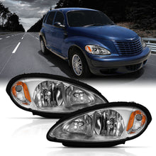 Load image into Gallery viewer, 2001-2005-Chrysler-Pt-Cruiser-Crystal-Headlight-Chrome-Amber-(Oe)