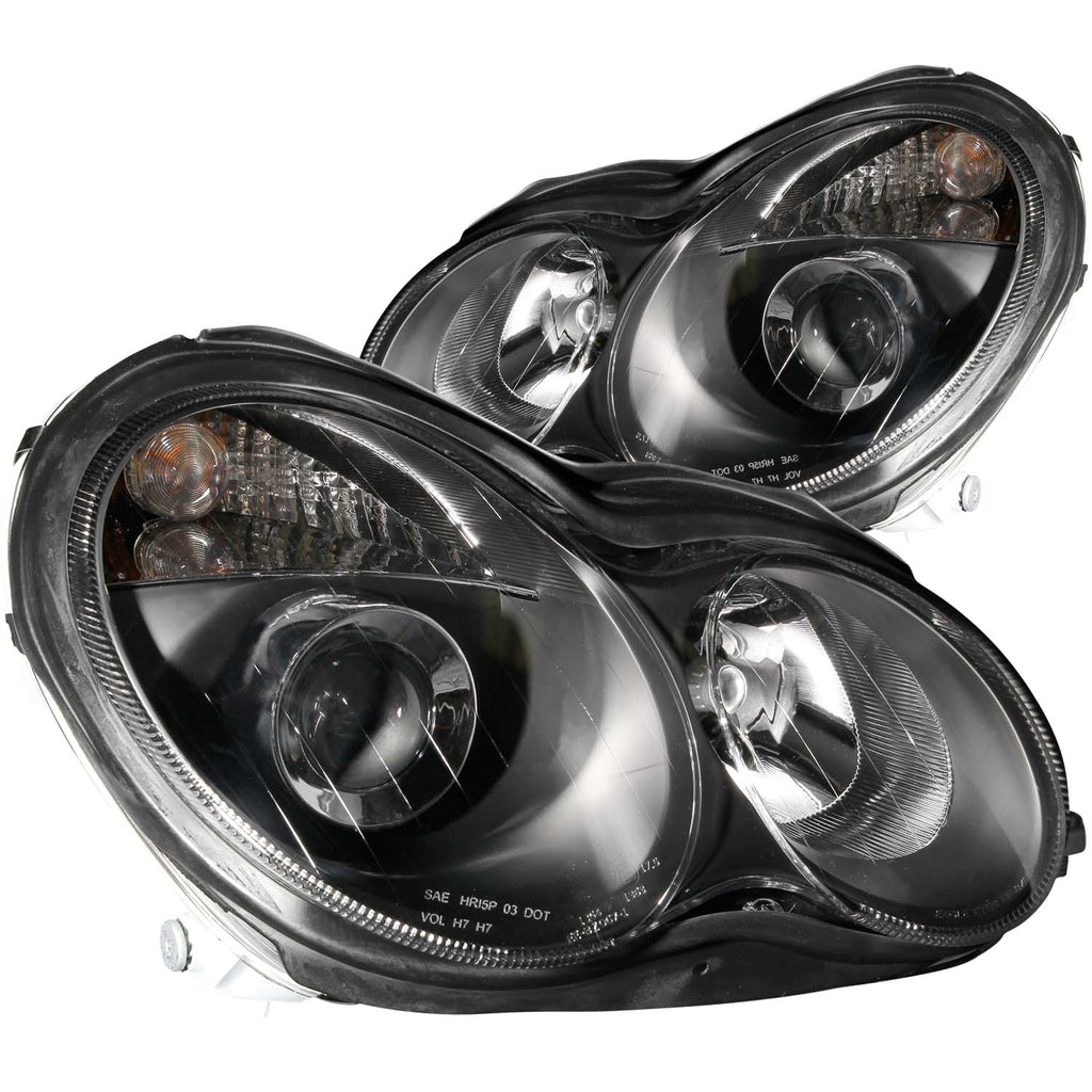 2001-2007-Mercedes-Benz-C-Class-W203-Projector-Headlights-Black